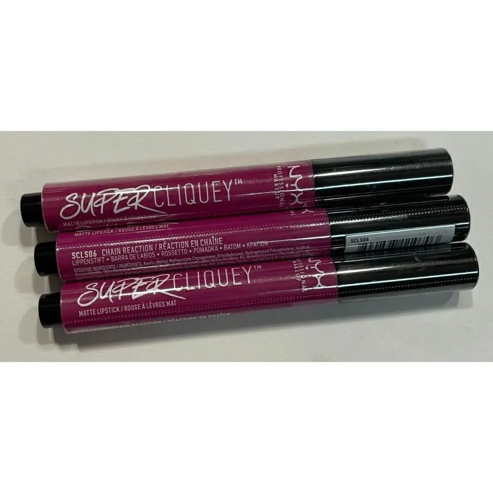 NYX Cliquey Matte Lipstick SCLS06 Chain Reaction Lot of 3